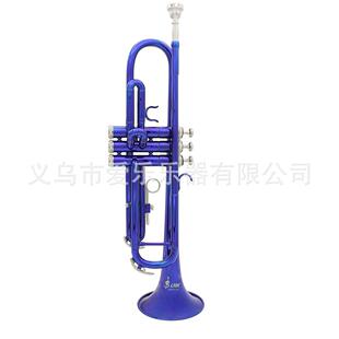 铜管乐器蓝色小号降B调初学者练习乐队专业演奏黄铜镀镍小号厂家