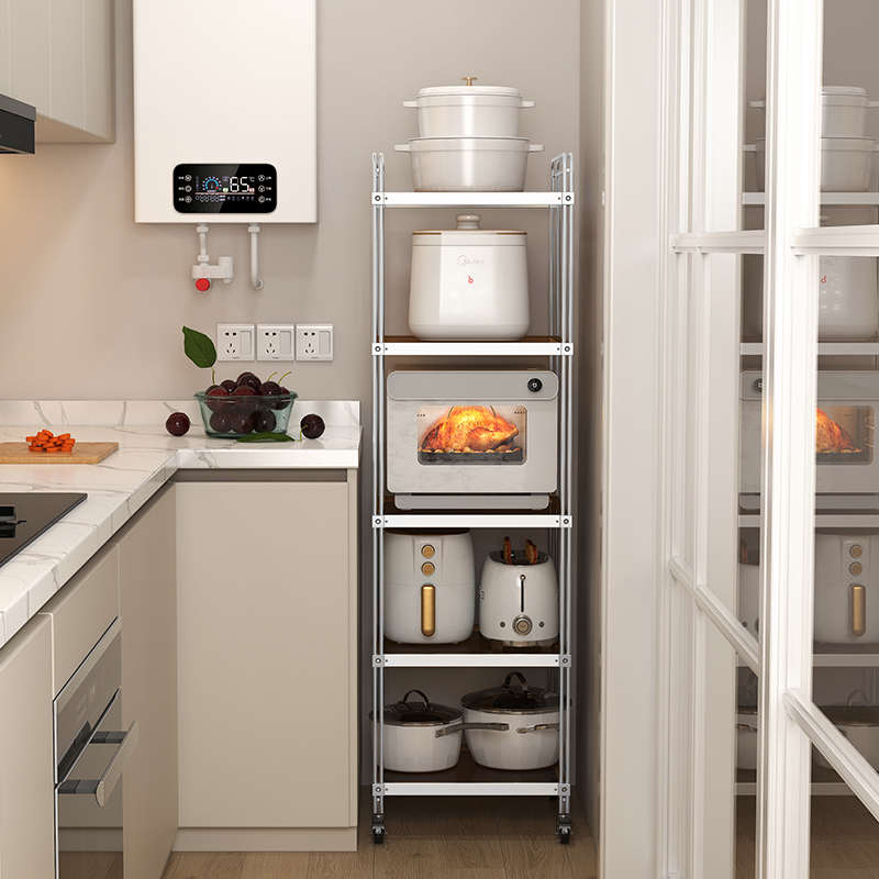 不锈钢厨房置物架落地多层微波炉烤箱电器储物家用锅架锅具收纳架