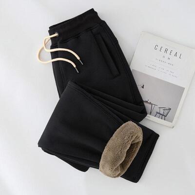 VSEAZMA重磅加厚羊羔绒休闲裤防寒保暖防风裤男士加绒直筒裤卫裤