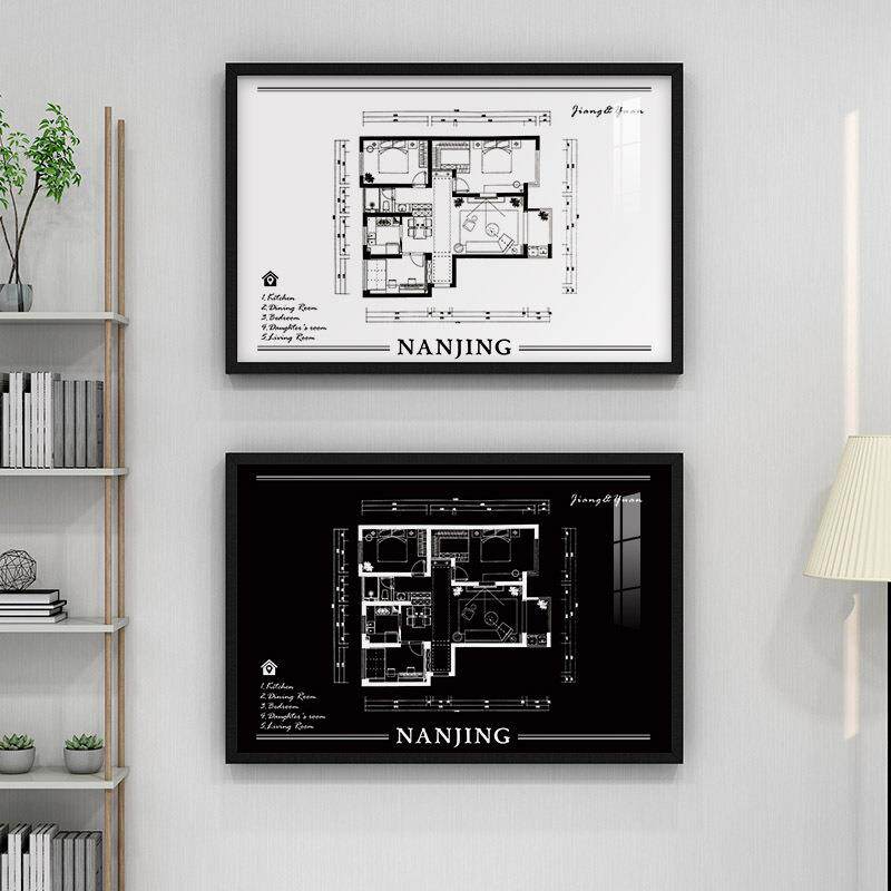 起户型图表箱装NBJ代饰画现电简约房屋配电箱遮挡开贝关盒挂画