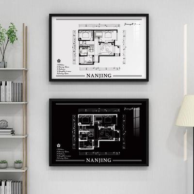 起户型图表箱装NBJ代饰画现电简约房屋配电箱遮挡开贝关盒挂画