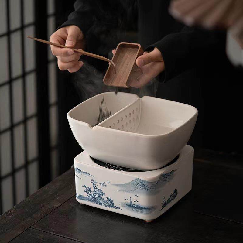 围炉煮茶烤茶古法合璧煮茶器 电陶炉提粱壶茶具高档温茶煮茶炉