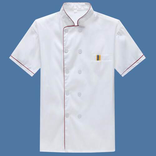 厨师服夏装短袖工作服酒店厨房工作服透气白色食品厂食堂工作服装