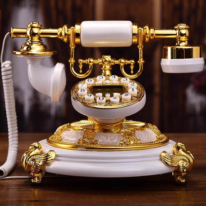 欧式田园时尚创意轻奢电话机有线固定家用座机老人复古仿古电话