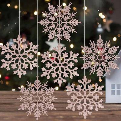 36pcs Plastic Snowflakes Fake Snow Flake Artificial Snow DIY