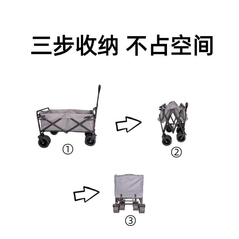 露营营地车 户外便携春秋游野餐推车 夜市摆摊折叠手拉小推车