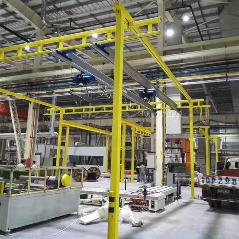 厂房改造龙门式KBK柔性轨道起重机铝合金导轨行吊悬挂组合式吊机