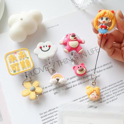 可爱卡通护士胸牌卡套伸缩扣易拉扣工作证件套胸卡工牌卡扣夹子