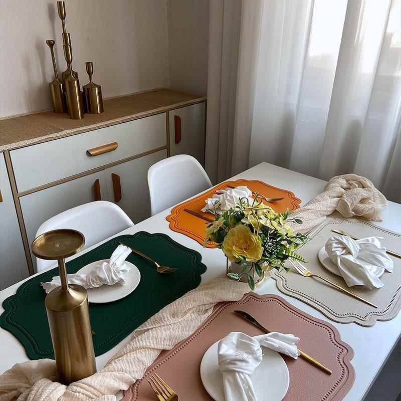 彷皮革餐垫，风桌垫，斯堪的纳维亚创意保温垫，异形防水酒店西餐