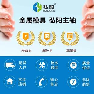 弘阳雕刻机2.2KW主轴恒转矩金属模具220V 380V高速水冷精雕电主轴