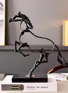 简约现代铸铁动物马工艺饰品创意家居装饰酒柜客厅书房样板房