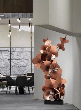 左顾创DS-965意叶体立银杏雕塑艺术品摆件酒店会所展厅样板轻奢装