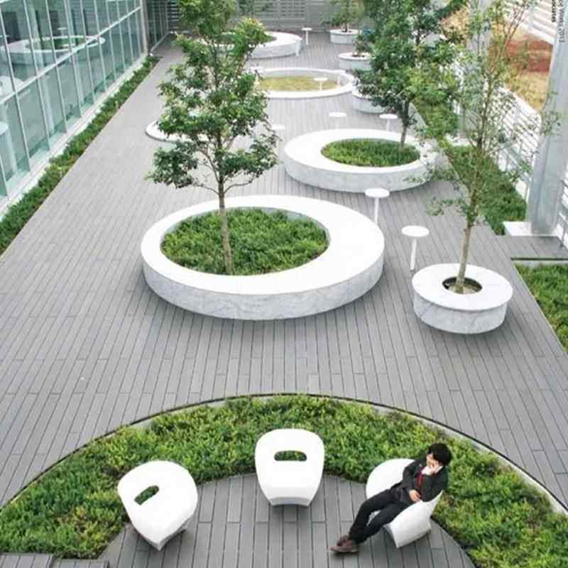 GC泥土树池坐凳公R园玻璃钢户长凳广混无品牌/场防腐木休闲外座椅