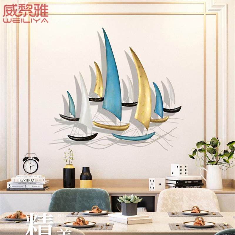 铁艺墙饰墙面壁挂地中海帆船壁饰北欧现代简约时尚墙上家居装饰品