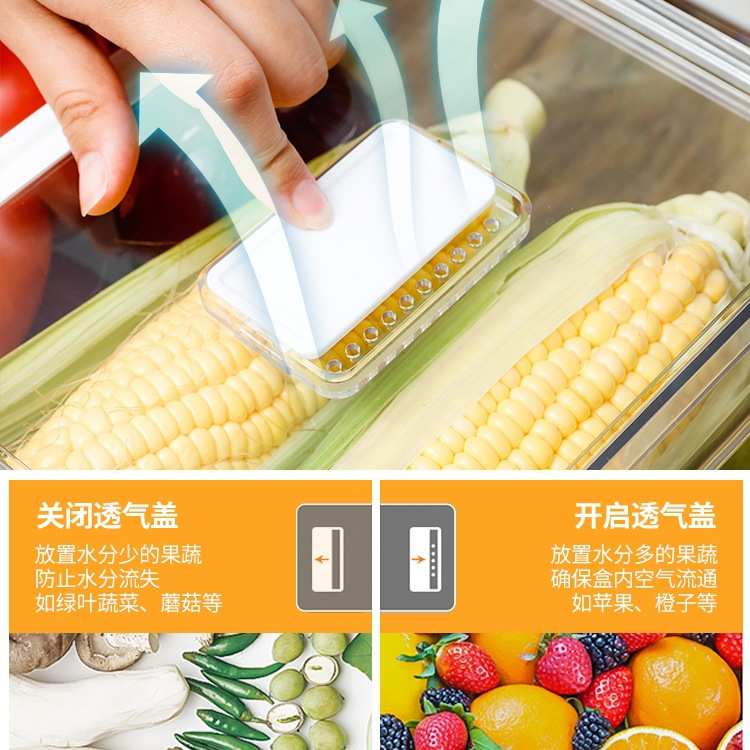 新款特大容量冰箱收纳盒食品级水果蔬菜冷藏沥水保鲜盒整理盒子无