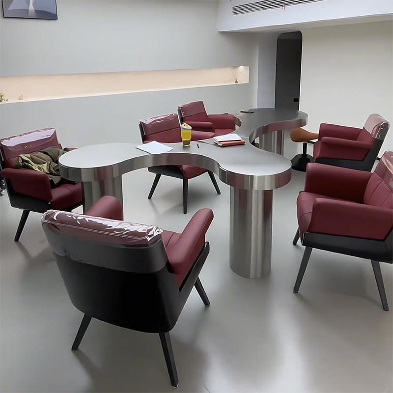 高端发廊专用美发店镜台烫染台不锈钢理髲店剪发椅多功能烫染桌子
