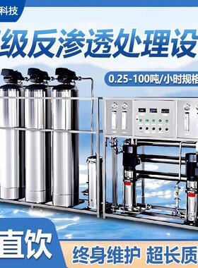 小区饮用水一体化二级RO反渗透净水处理设备农村软水前置过滤器