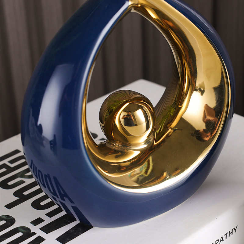 高级抽象轻奢陶瓷摆件 客厅电视柜玄关博古架陶瓷装饰工艺品