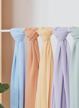 54color solid color chiffon long scarf headscarf Shawl Scarf