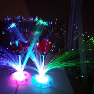 宝石玫瑰满天星七彩宝石光纤花 闪光小夜灯【2个装多款式】