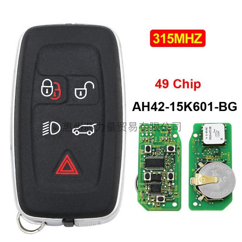 适用于路虎揽胜5键智能钥匙315MHZ49芯片AH42-15K601-BG