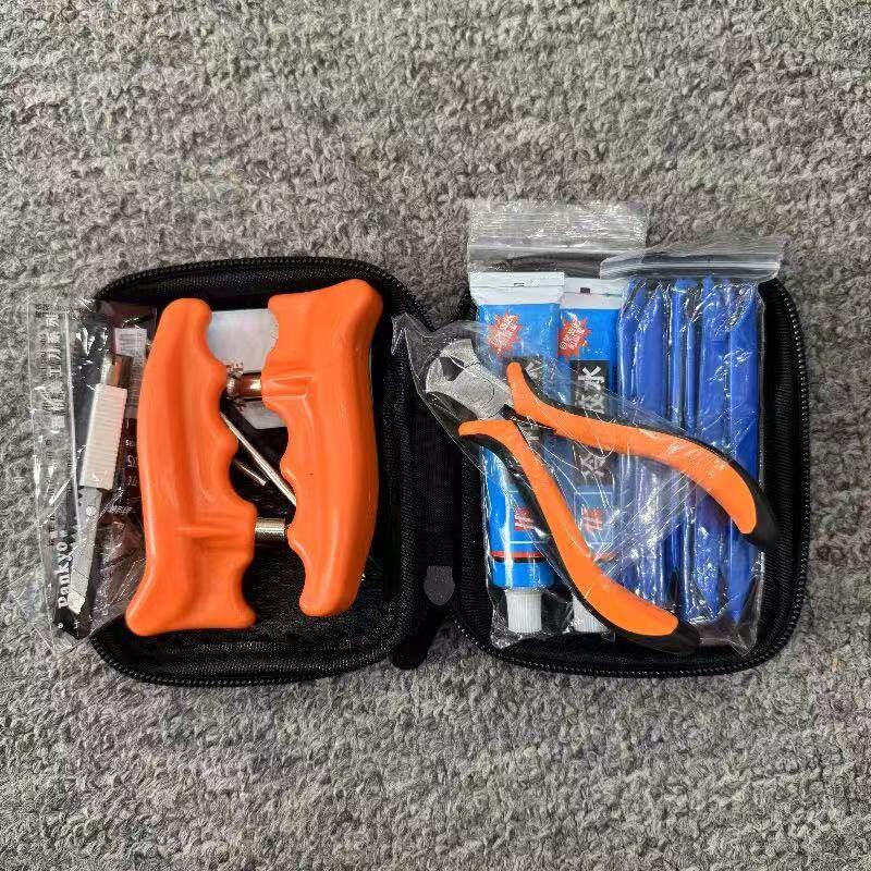 上掣机车补胎工具套装摩旅应急可携式快速修补真空轮胎补胎胶