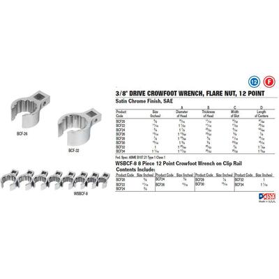 3花/8in7英制12角开口梅扳手头/寸8BCF28BCF28