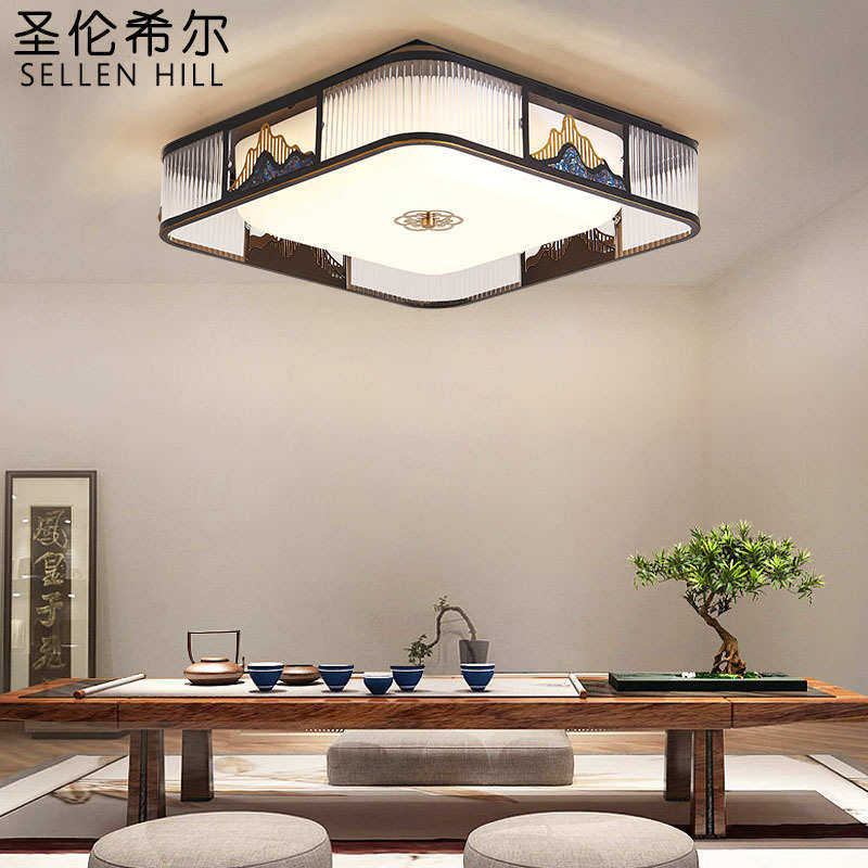 轻奢新中式吸顶灯客厅主卧室LED餐厅家用房间超薄珐琅彩全屋套餐,家装灯饰光源,智能吸顶灯,淘宝优惠券,粉丝福利购,淘宝优惠卷