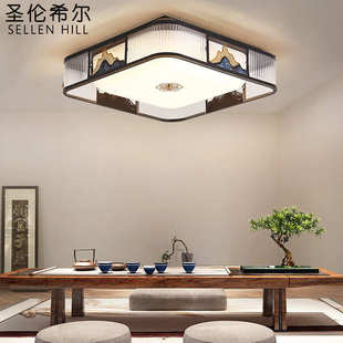 家用彩中式 屋客厅轻餐厅奢吸顶灯主卧室珐琅新led超薄套餐房间全
