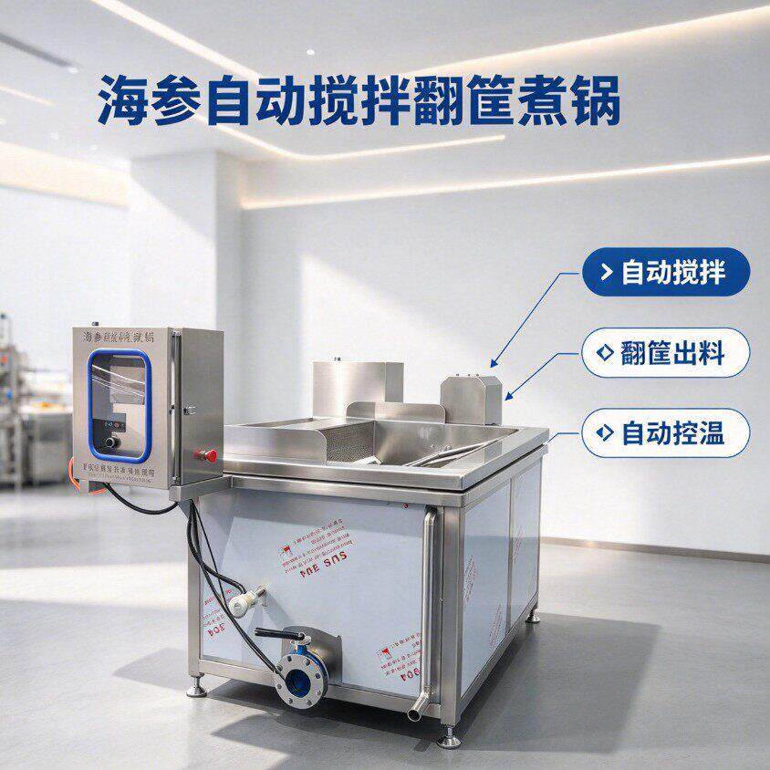 海参自动搅拌翻筐煮锅商用漂烫蒸煮杀菌设备海鲜预煮加工焯水锅