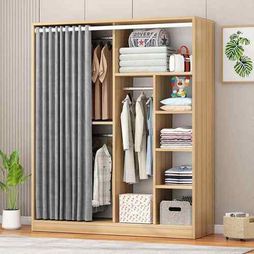 衣柜经济型现代简约出租房衣橱易室卧实ZIO木儿童宿舍家用收纳简