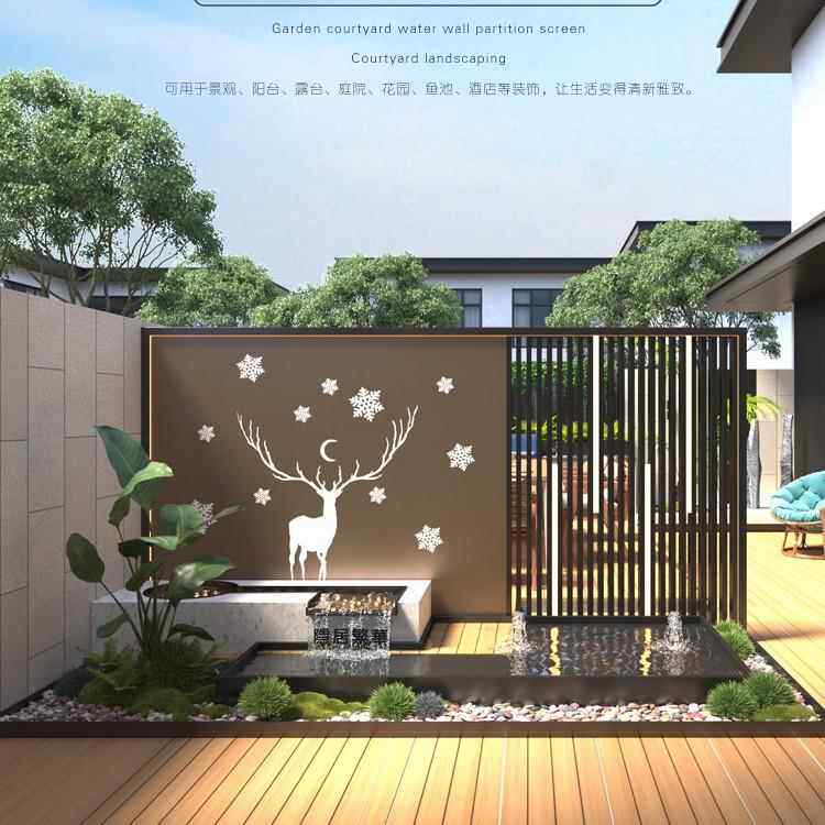 铝合金影壁墙户外水景流水景观墙室外屏风隔断墙不锈钢水幕墙照壁