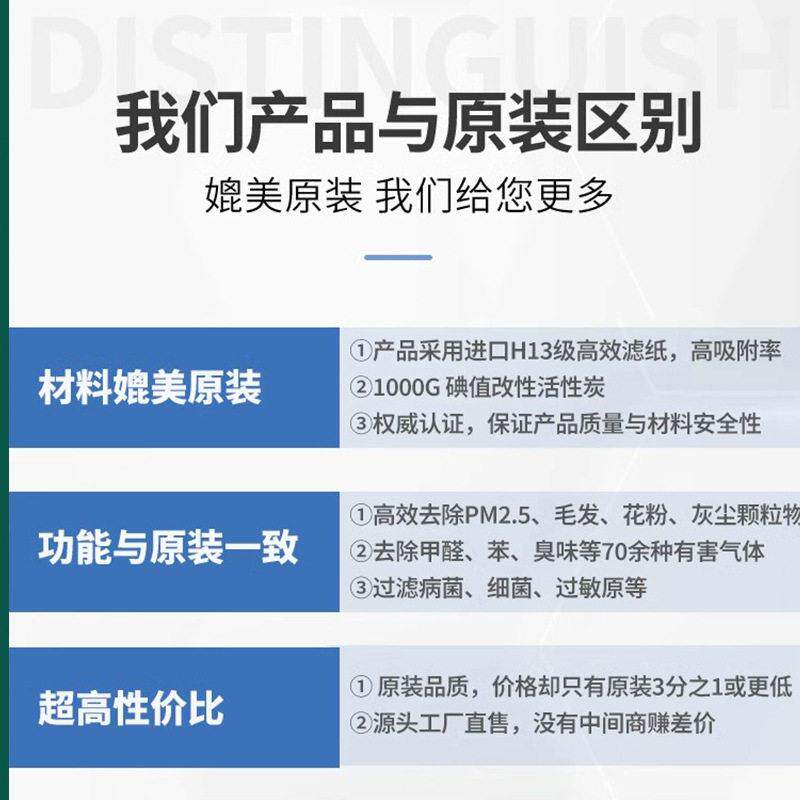 适配奥克斯空气净化器滤芯立式桌面1103除甲醛异味PM2.5过滤网