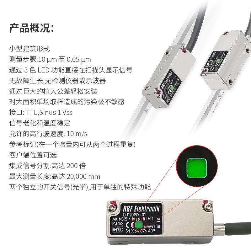 RSF ElektronikAK MS 15 TTLx20 HH P 1单场扫描敞开式直线光栅尺