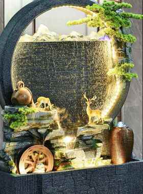 水幕墙流水屏风花园庭院布置景观循环水假山喷泉户外水景造景摆件