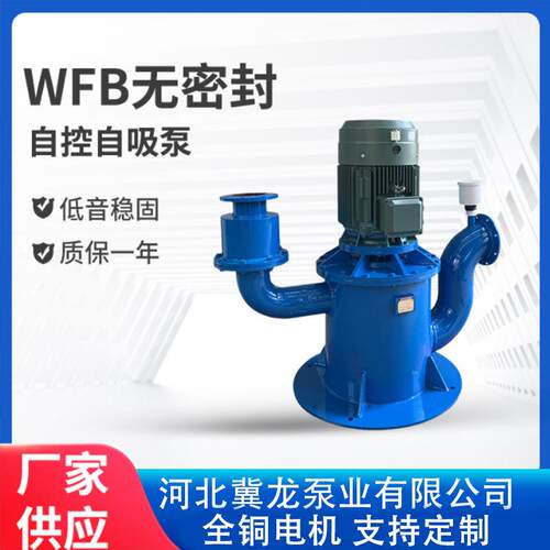 厂家WFB立式无密封自控自吸泵耐磨耐温铸钢不锈钢材质电动立式水