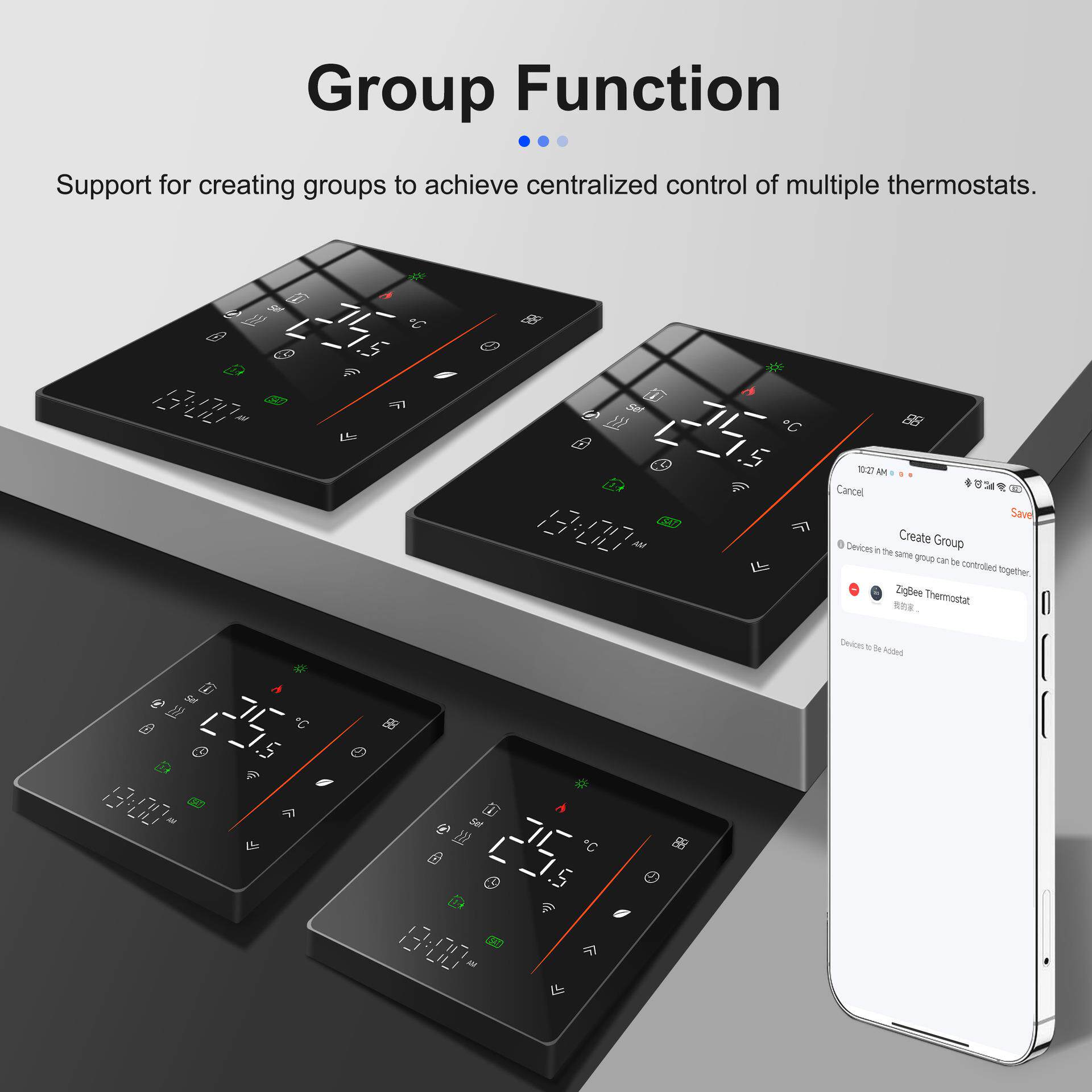 zigbee智能家居水地暖温控器app遥控语音定时可编程电地暖壁炉