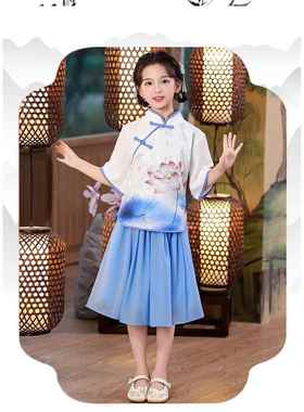 高档六一风儿童唱演出服中合国幼儿园毕业服汉儿童运动会服演出服