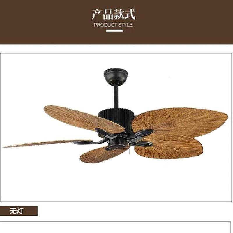 美式工业风吊扇灯风力强劲跨境商用52寸扇叶复古工业美式风扇灯