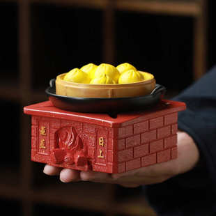 小笼包蒸蒸日上带盖防飞灰烟灰缸家用客厅办公室茶 星选创意个性