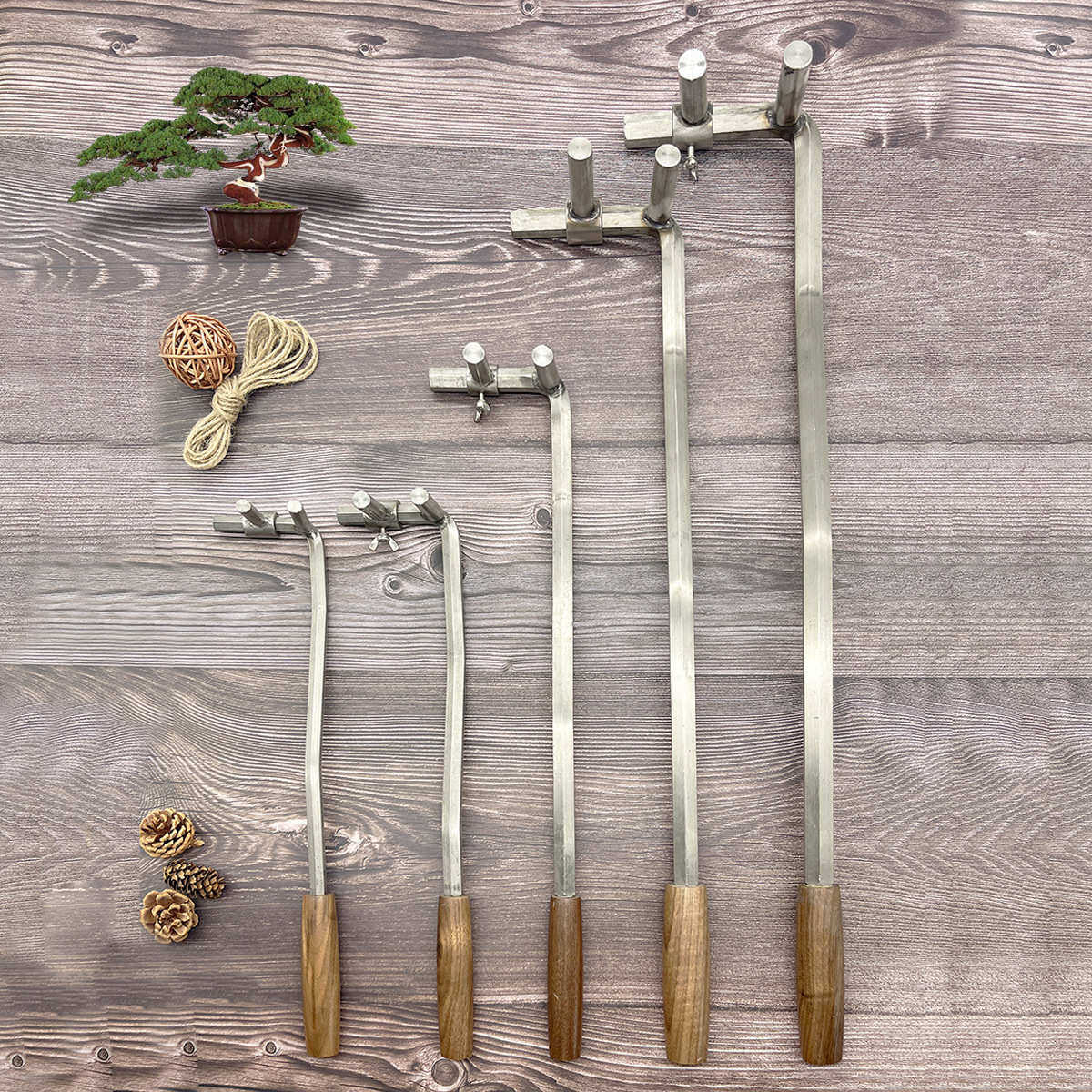 盆景整枝拿弯器不锈钢造型工具7字型树干拿弯调节扳手粗枝调整器