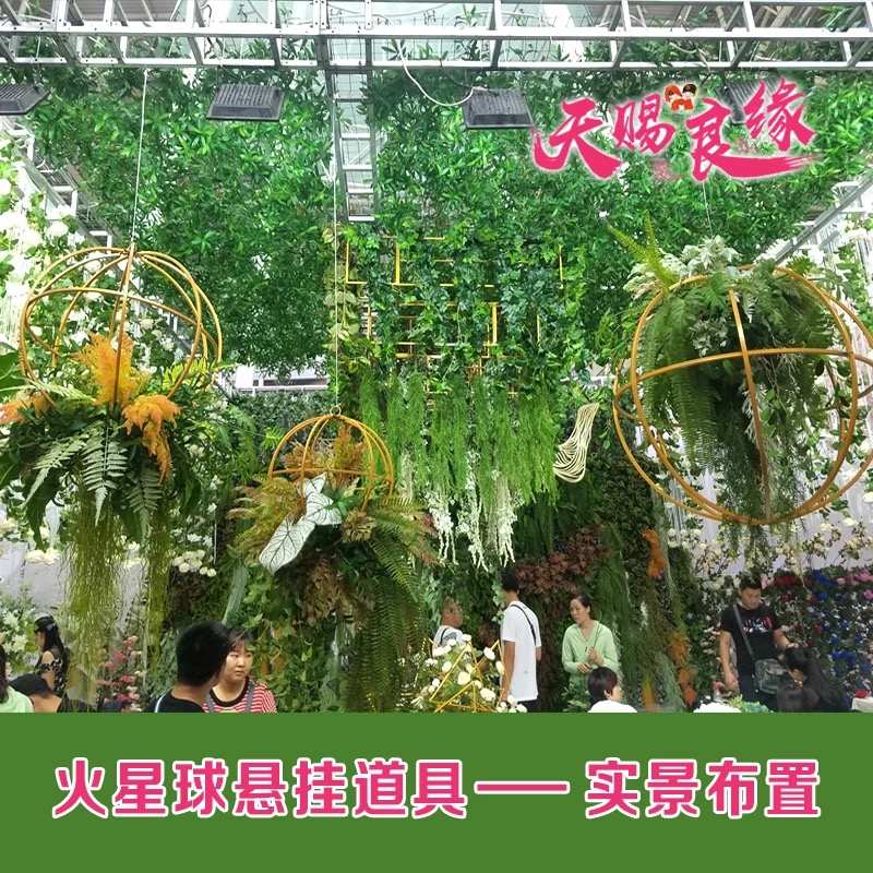 铁艺火星球婚庆道具婚礼布置舞台吊顶星空球商场美陈吊挂灯球