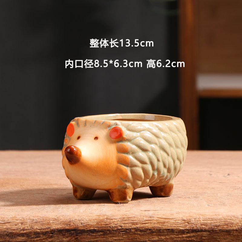 创意特价清仓卡通可爱动物花盆个性多肉植物陶瓷盆大小号组合套装