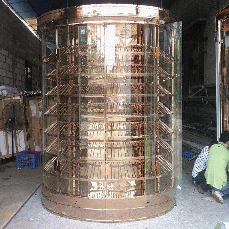 厂家供应玻璃不锈钢红酒圆形酒柜 环形酒架 弧形不锈钢装饰柜