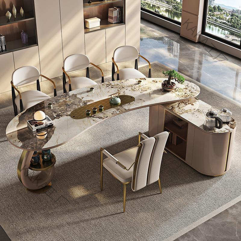 批发LCP1茶桌轻奢现代高级感简约新款公泡茶桌椅组合岩板茶台厂家