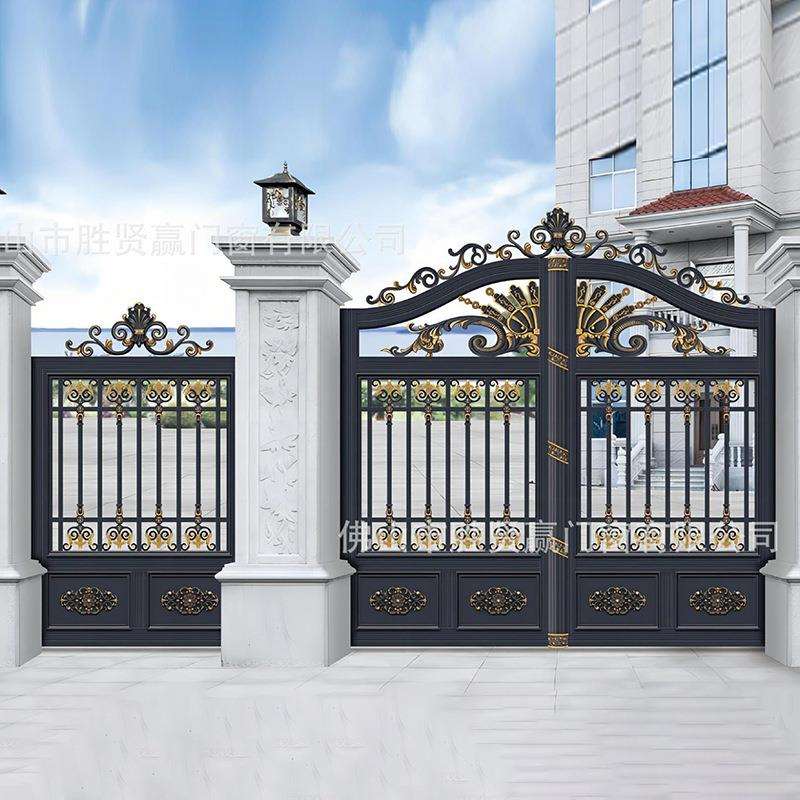 欧式铝艺大门别墅庭院大门农村自建房入户门铝合金中式大门花园门