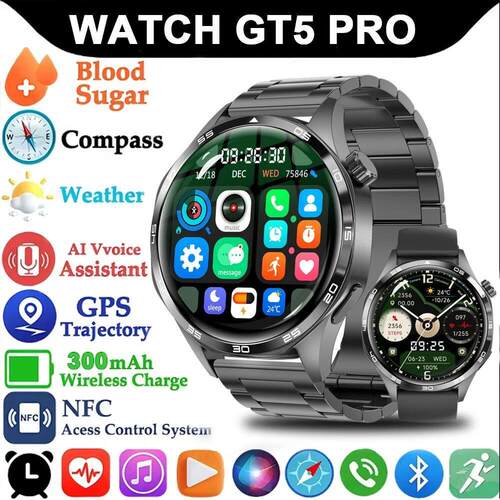 For HUAWEI GT5 Pro GPS NFC Smart Watch Men 360*360 AMOLED Sc