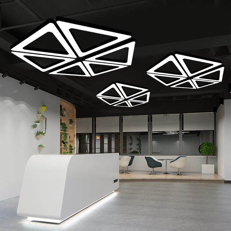 三角形吊灯简约现代LED商业办公室店铺创意灯具健身房工程几何灯