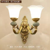 墙美式 卧室床头灯全简约背景 陶瓷别墅客厅壁灯铜大厅电视灯具欧式