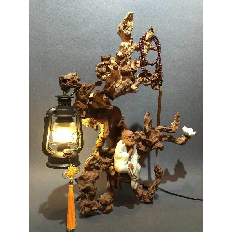 羊蹄甲金丝红木中国风根雕根艺摆件树根毛料珊瑚木沉木水族水景料